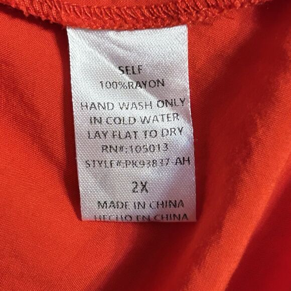 Angel Heart Boutique Red Tunic Top Multicolored Embroidered Floral Print 2XL - Picture 8 of 9